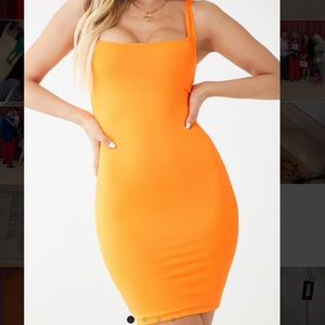 Forever 21 Neon Orange Dress